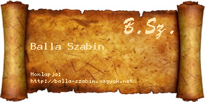 Balla Szabin névjegykártya